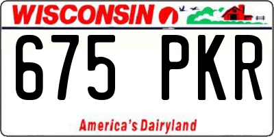WI license plate 675PKR