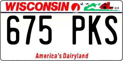 WI license plate 675PKS