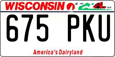 WI license plate 675PKU
