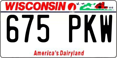 WI license plate 675PKW