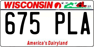 WI license plate 675PLA