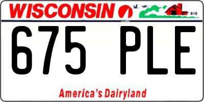 WI license plate 675PLE