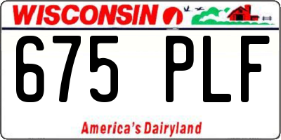 WI license plate 675PLF