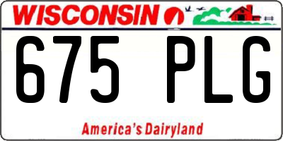 WI license plate 675PLG
