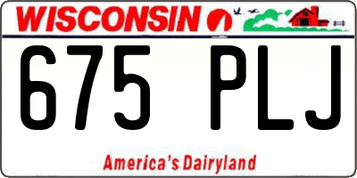 WI license plate 675PLJ