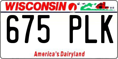 WI license plate 675PLK
