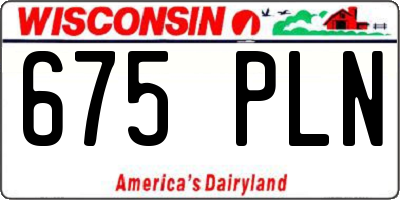 WI license plate 675PLN