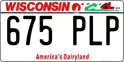 WI license plate 675PLP
