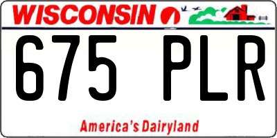 WI license plate 675PLR