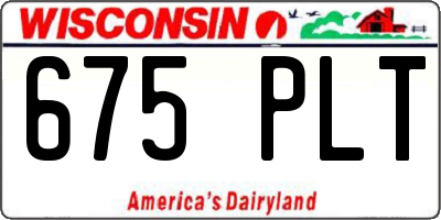WI license plate 675PLT