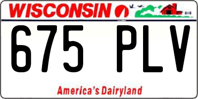 WI license plate 675PLV