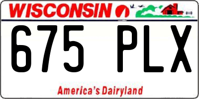 WI license plate 675PLX