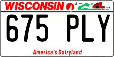 WI license plate 675PLY