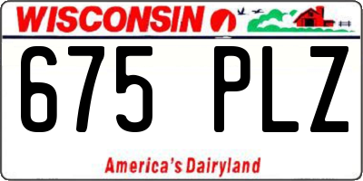 WI license plate 675PLZ