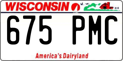 WI license plate 675PMC