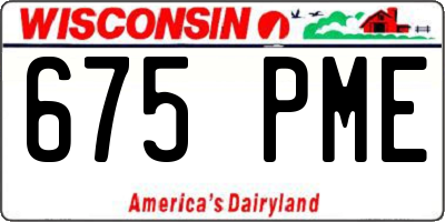 WI license plate 675PME