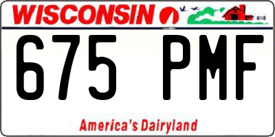 WI license plate 675PMF