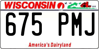 WI license plate 675PMJ