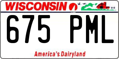 WI license plate 675PML