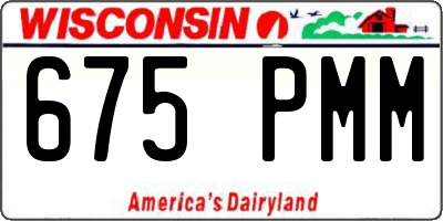 WI license plate 675PMM