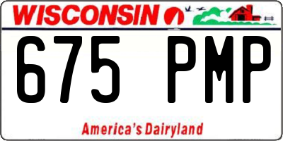WI license plate 675PMP