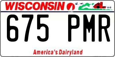 WI license plate 675PMR
