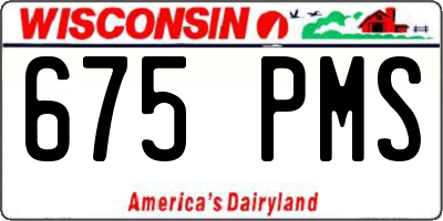 WI license plate 675PMS