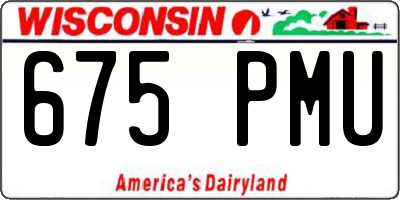 WI license plate 675PMU