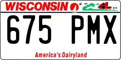 WI license plate 675PMX
