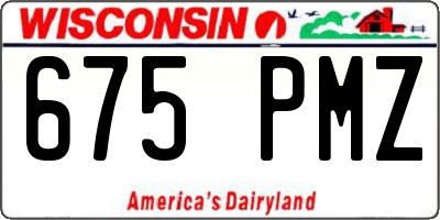 WI license plate 675PMZ