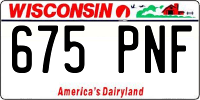 WI license plate 675PNF