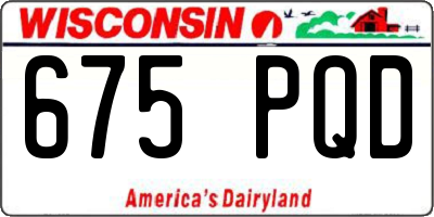 WI license plate 675PQD