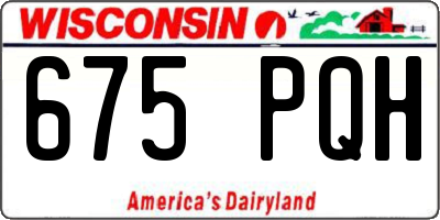 WI license plate 675PQH