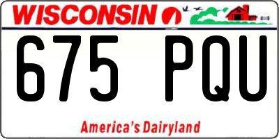 WI license plate 675PQU