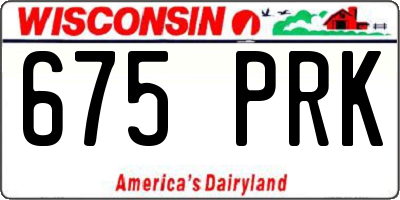 WI license plate 675PRK