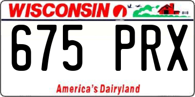 WI license plate 675PRX