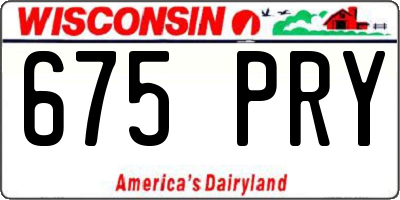 WI license plate 675PRY