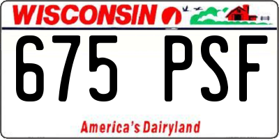 WI license plate 675PSF