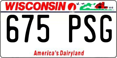 WI license plate 675PSG
