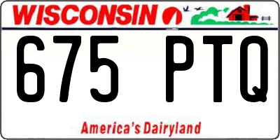 WI license plate 675PTQ