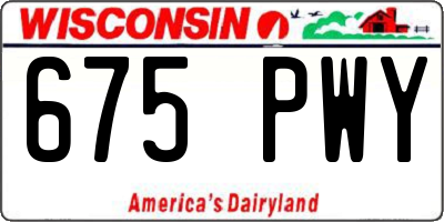 WI license plate 675PWY