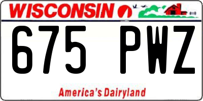 WI license plate 675PWZ