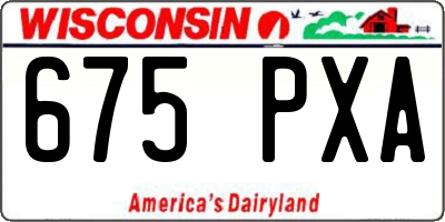 WI license plate 675PXA