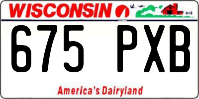 WI license plate 675PXB