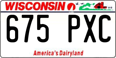 WI license plate 675PXC