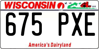 WI license plate 675PXE