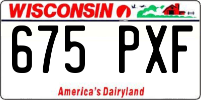 WI license plate 675PXF