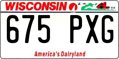 WI license plate 675PXG