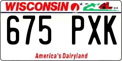 WI license plate 675PXK