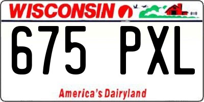 WI license plate 675PXL